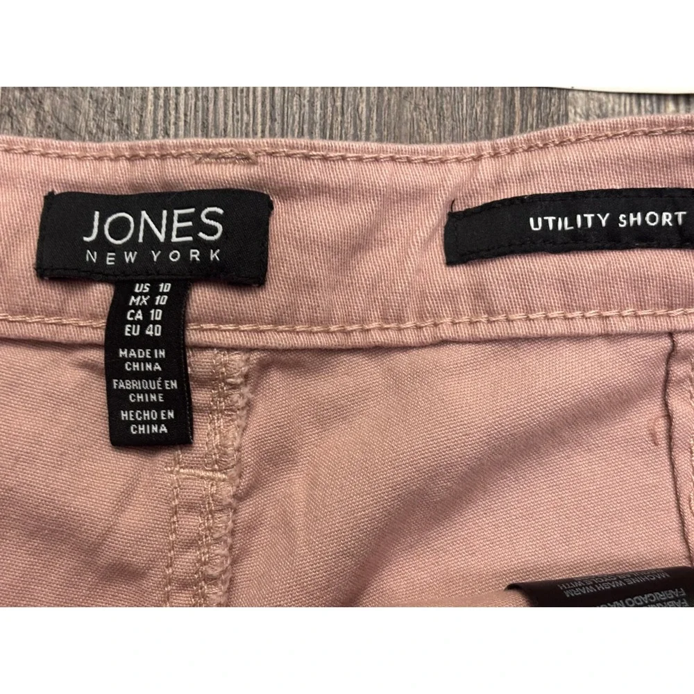 Jones New York Womens Pink Utility Shorts Size 10 Dusty Rose Cotton Blend 6in